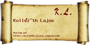 Kolláth Lajos névjegykártya