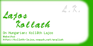 lajos kollath business card